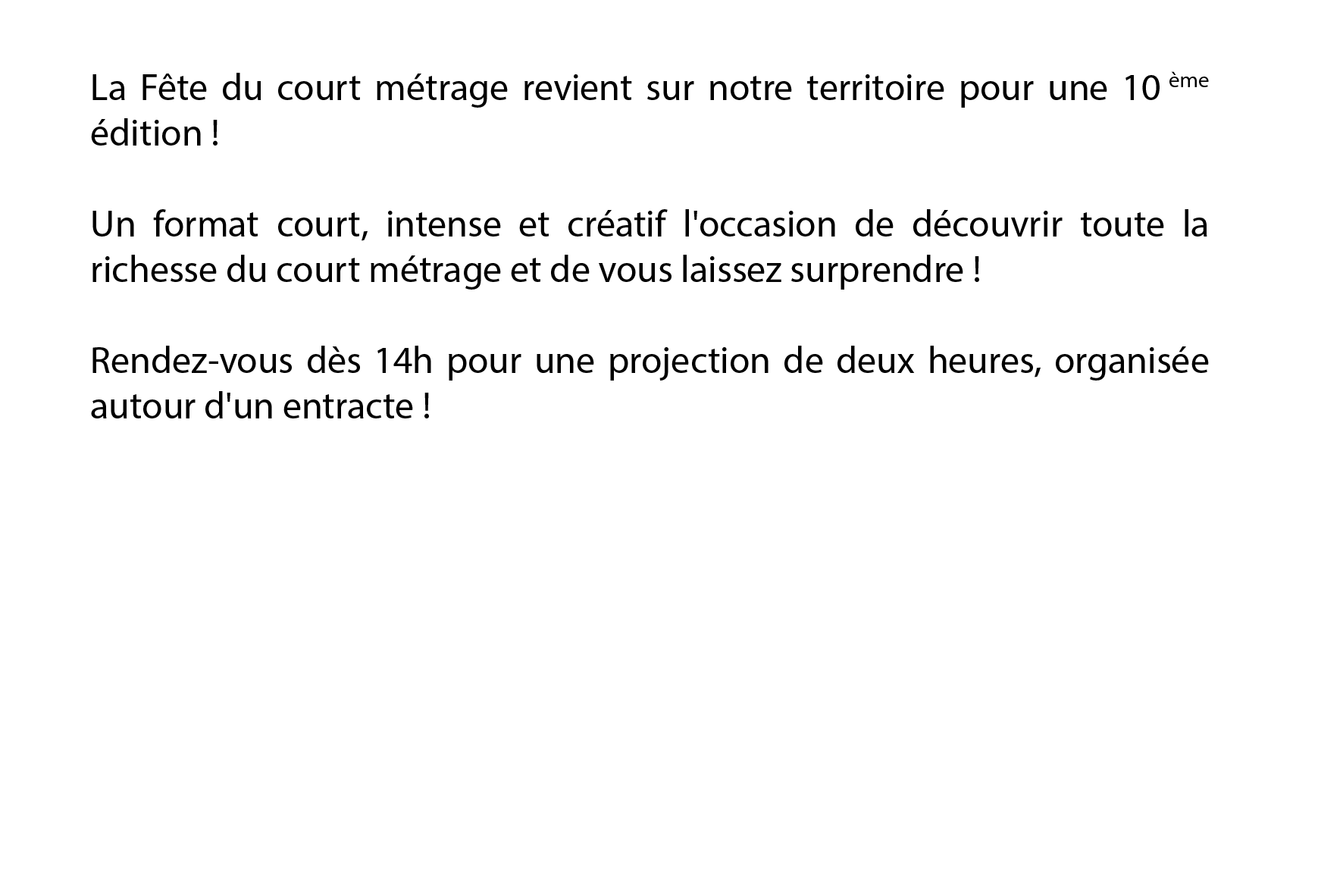 Fête du court métrage à Dampierre